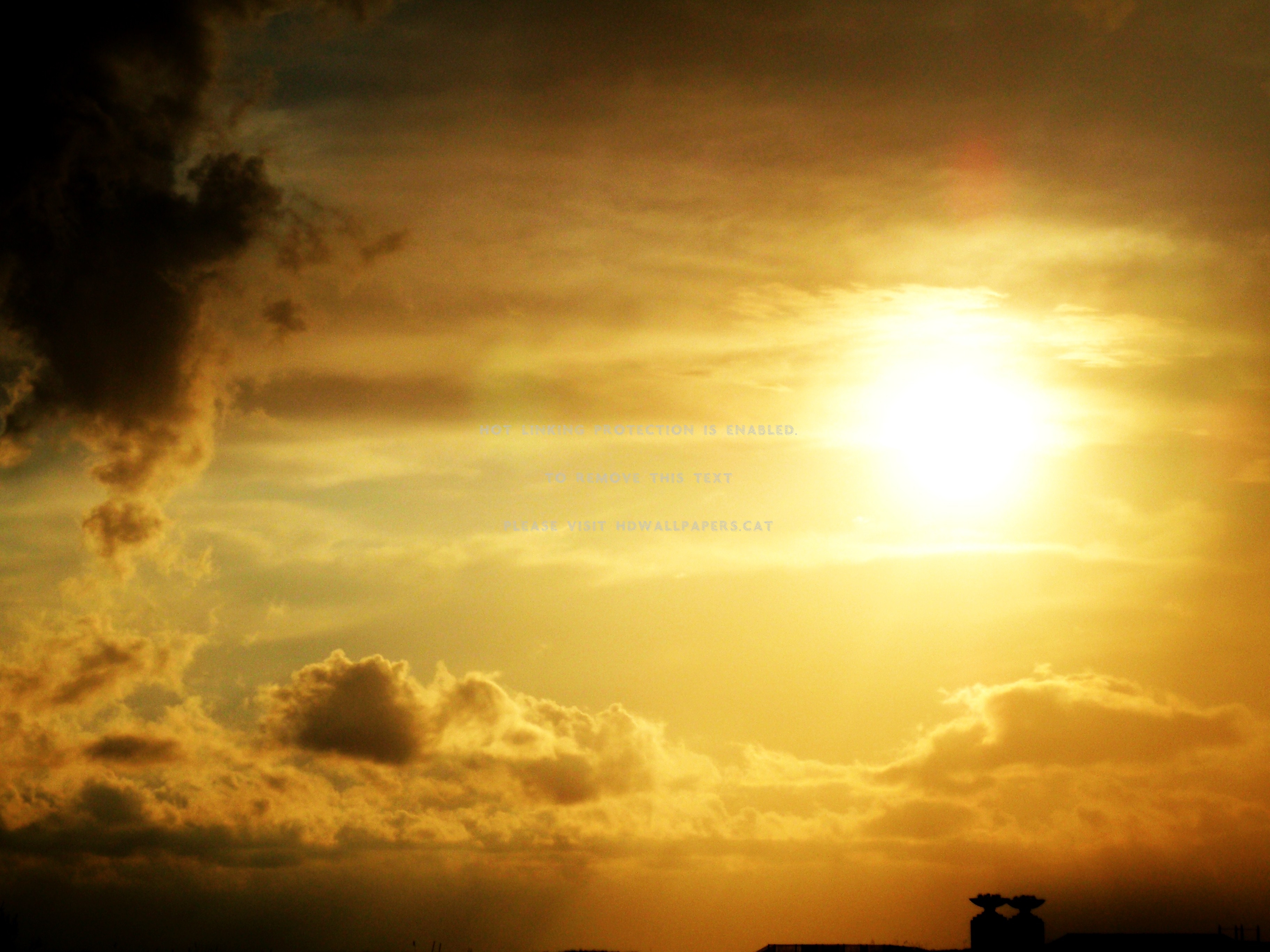 Golden Sun Rise Skies Clouds Shine Bright - Sunset - HD Wallpaper 