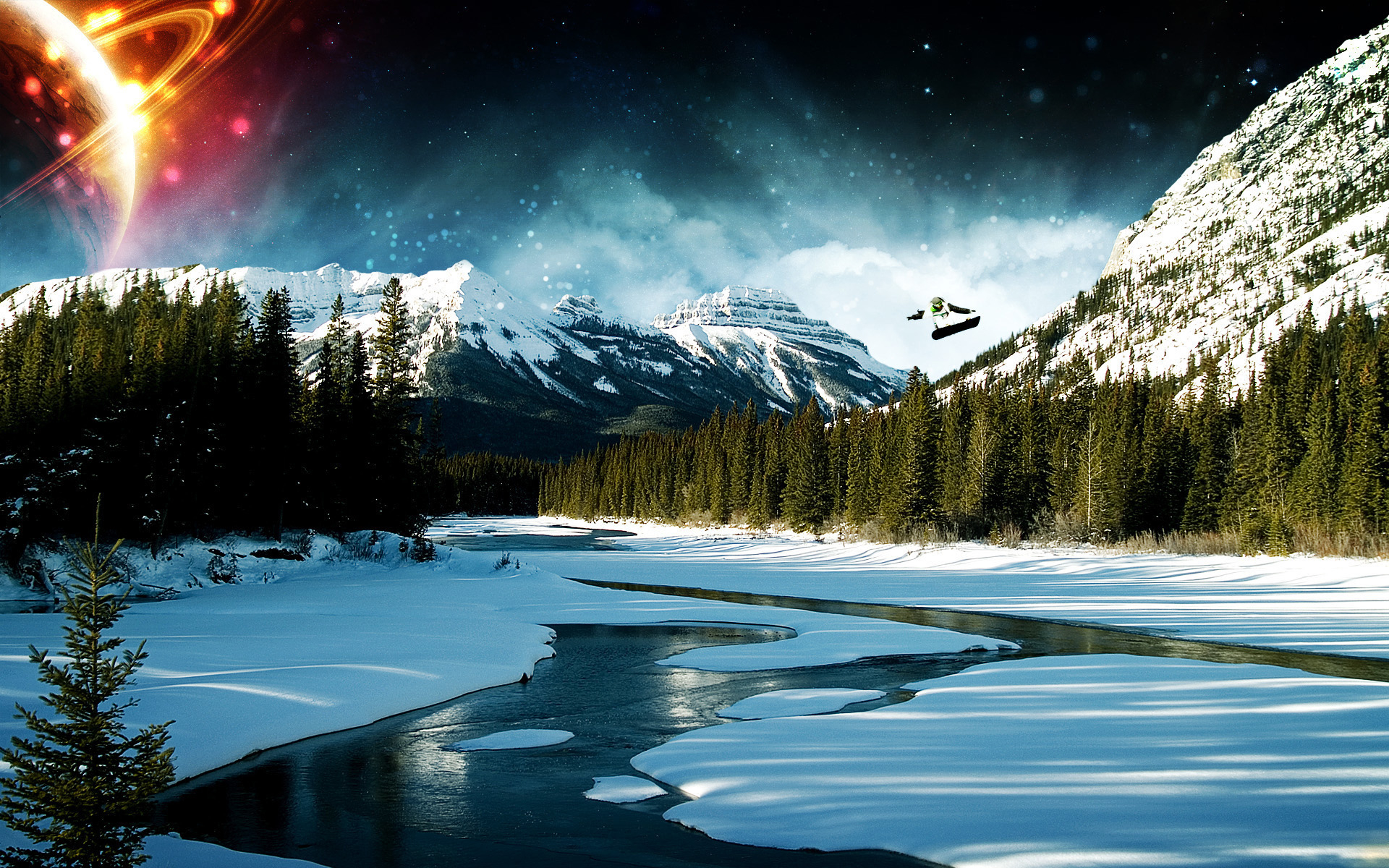 Rivers In The Winter - HD Wallpaper 