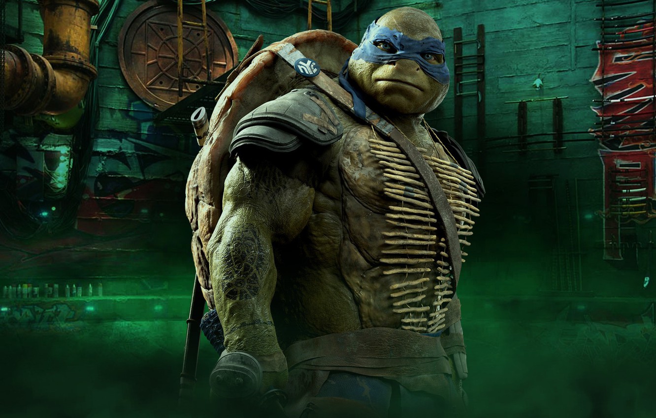 Photo Wallpaper Cinema, Tmnt, Leonardo, Movie, Teenage - Teenage Mutant Ninja Turtles Leonardo Movie - HD Wallpaper 