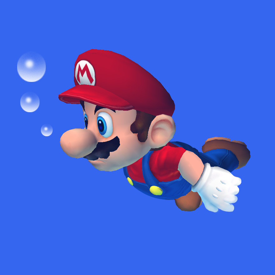 Mario Swimming - HD Wallpaper 