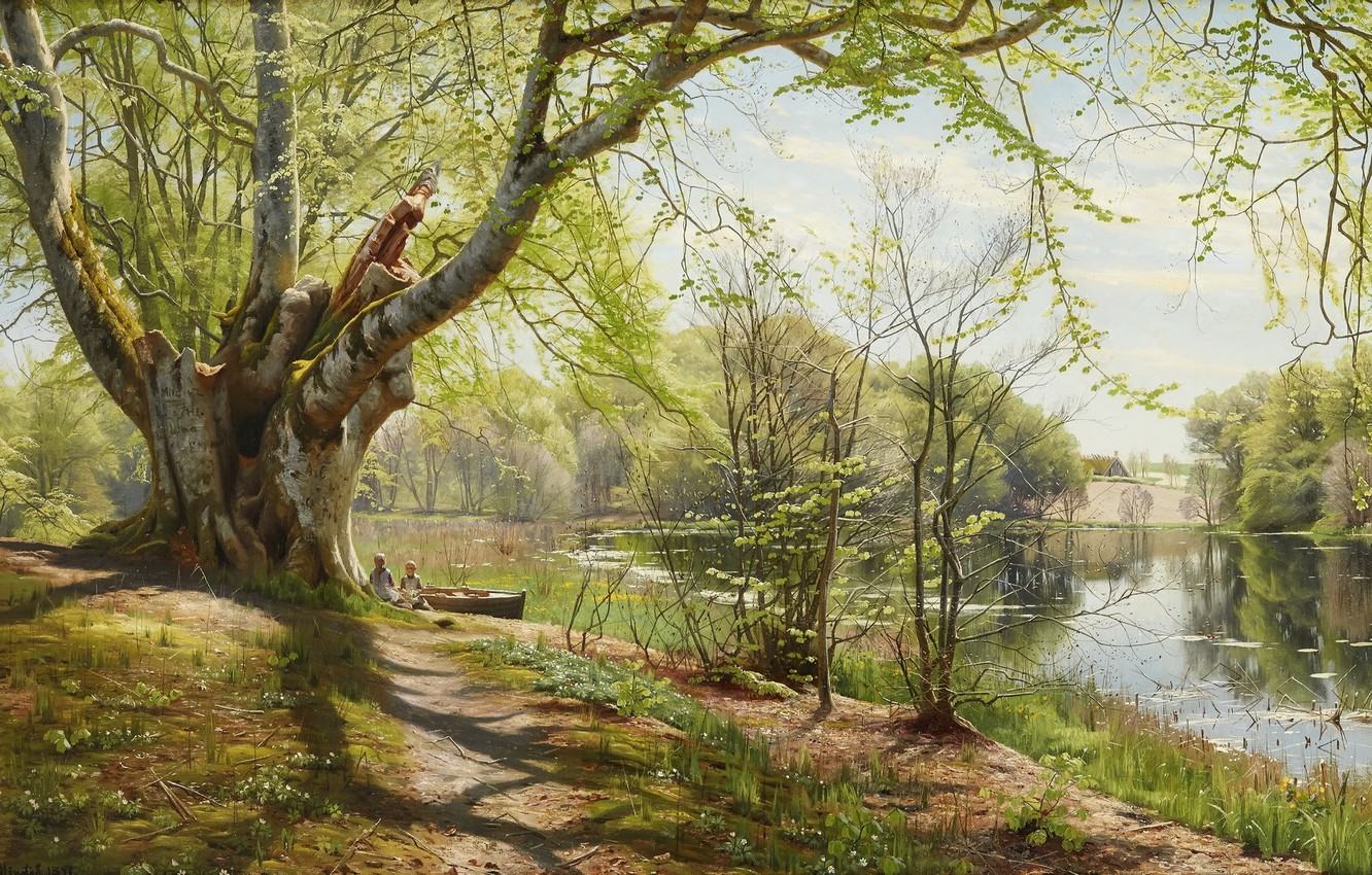 Photo Wallpaper 1897, Danish Painter, Peter Merk Of - Peder Mørk Mønsted - HD Wallpaper 