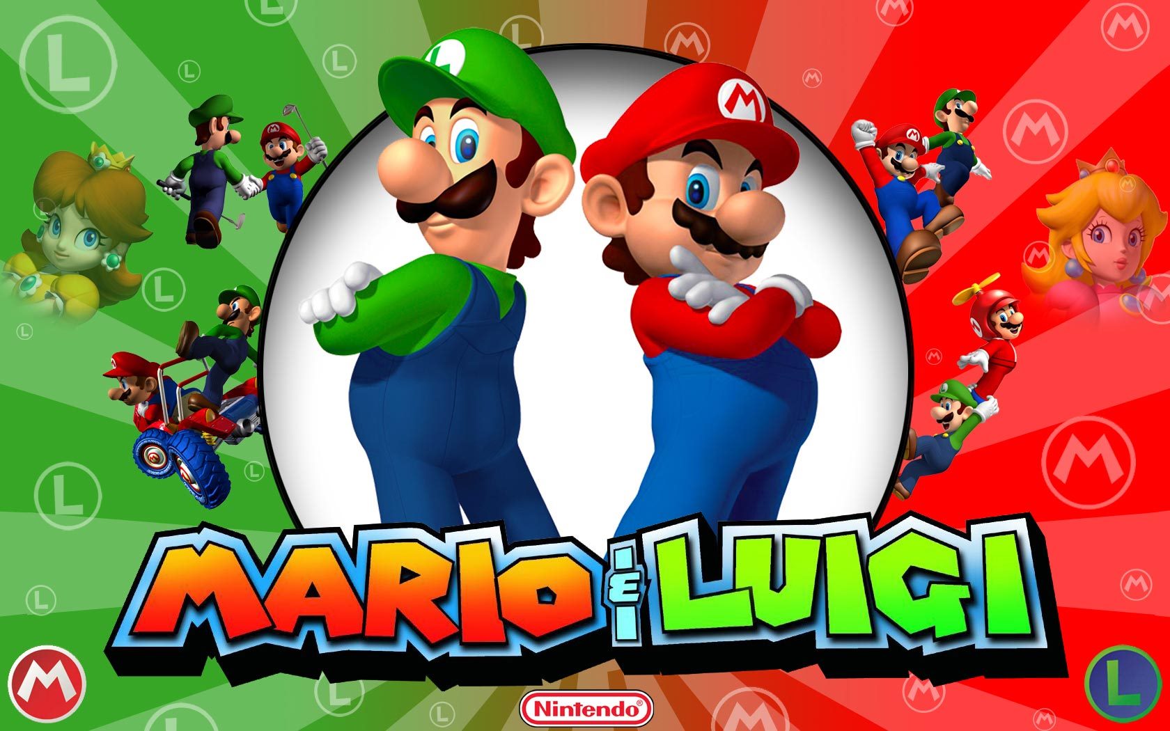 Mario Bros Y Luigi - HD Wallpaper 