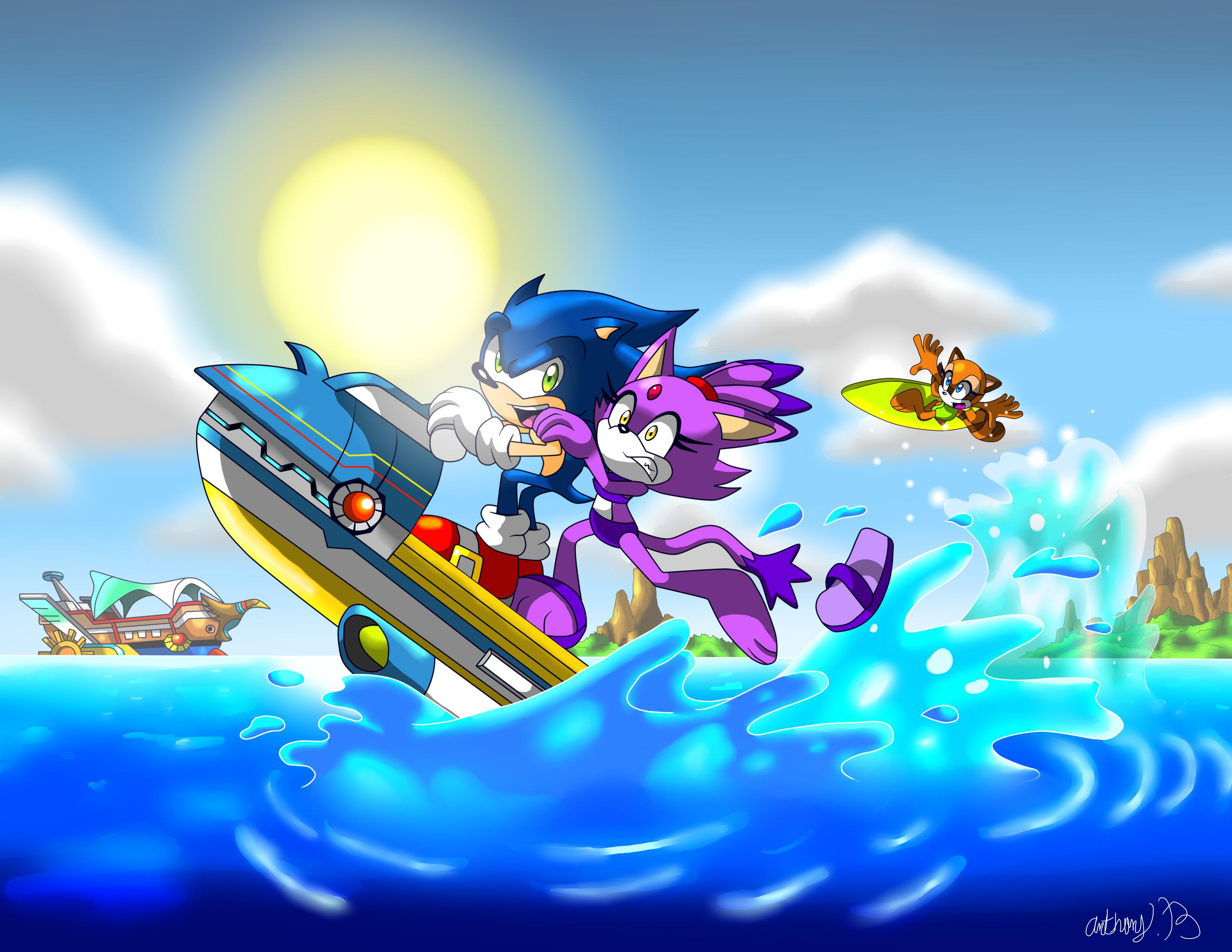 Summer Fun Wallpaper - Sonic Rush Adventure Fan Art - HD Wallpaper 