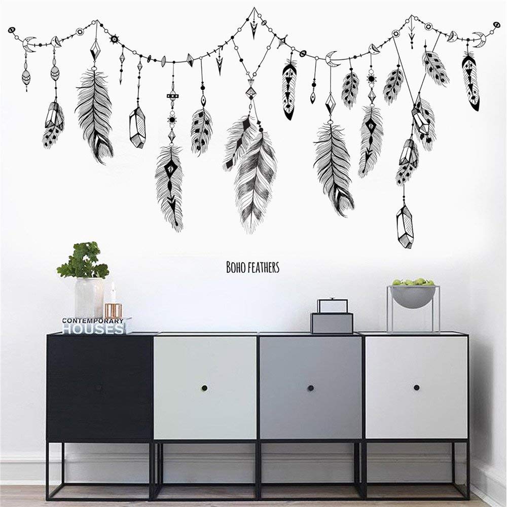 Feathers Hanging Wall Decal - HD Wallpaper 