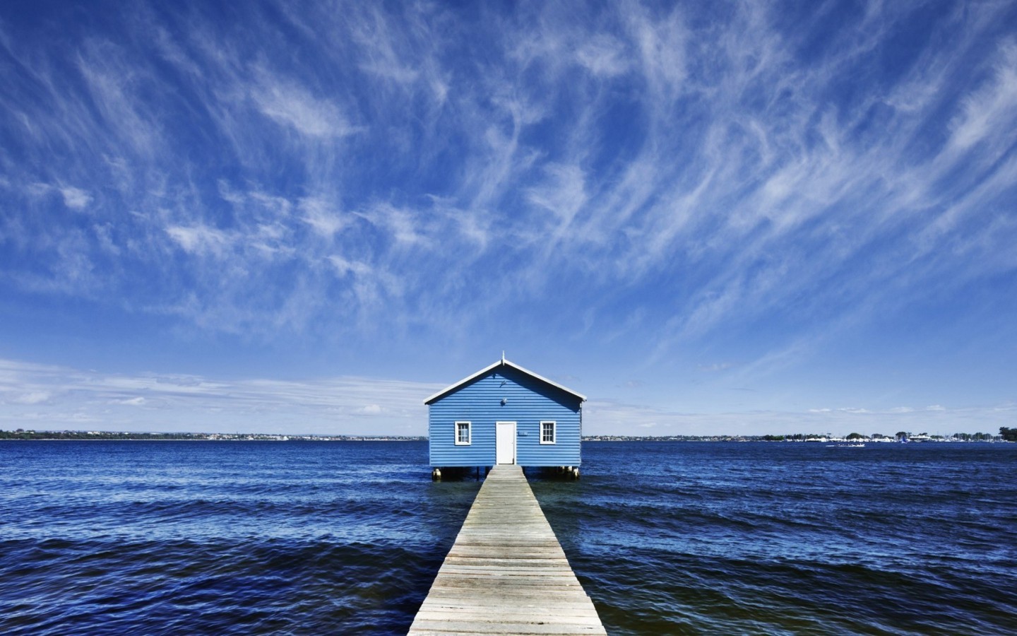 Blue Boat House Iphone - HD Wallpaper 