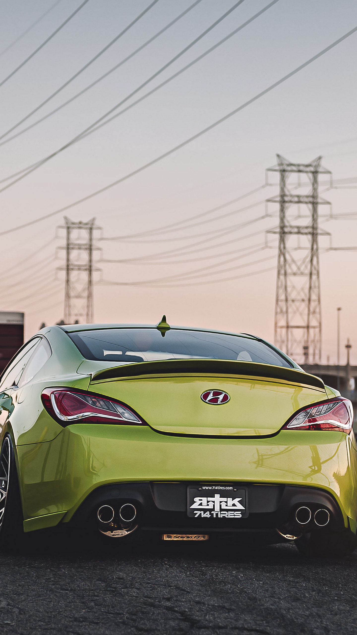 Wallpaper Hyundai, Genesis, Stance, Tuning, Rear View - Hyundai Genesis Coupe Wallpaper Iphone - HD Wallpaper 