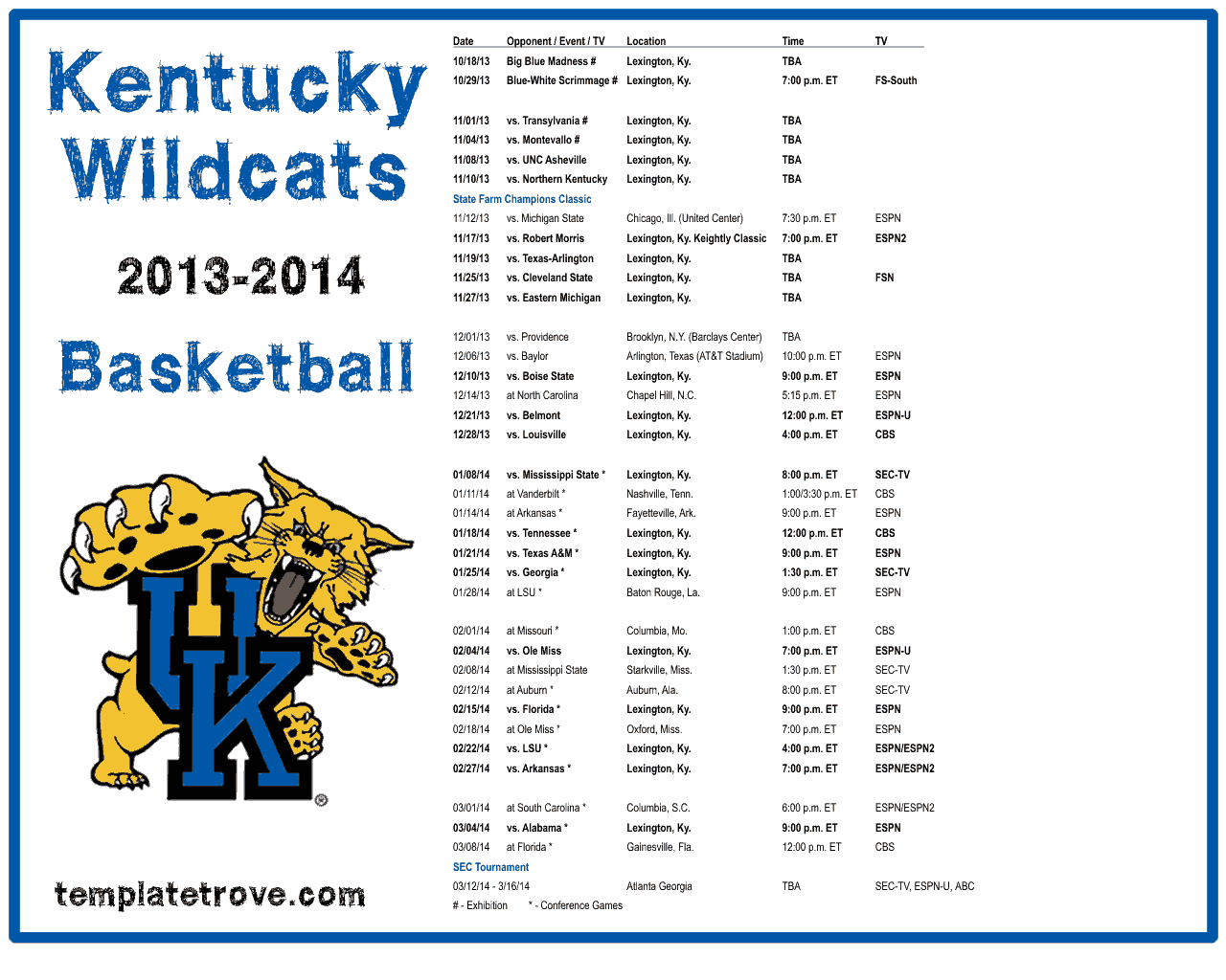 Graphic About Uk Basketball Schedule Printable Titled - Kentucky Wildcats - HD Wallpaper 