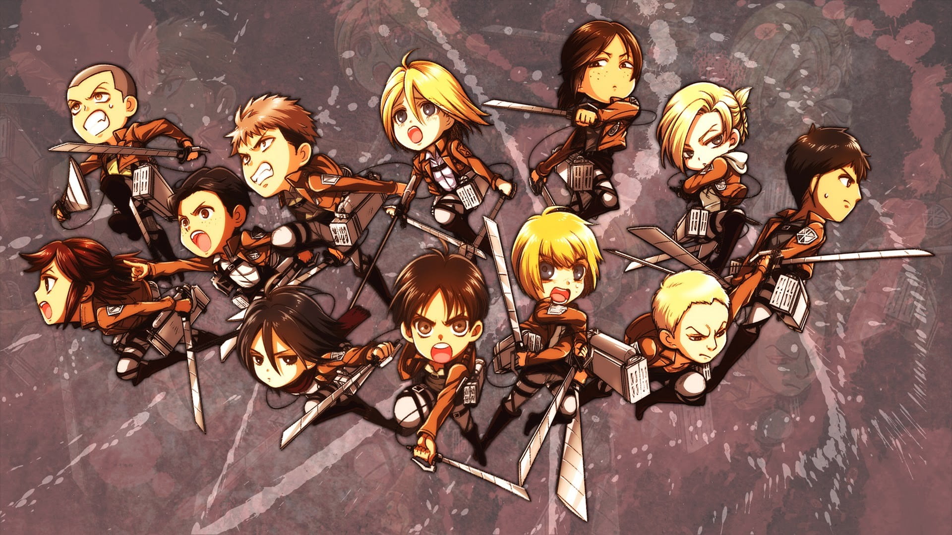 Hd Wallpaper Attack On Titan Cute - HD Wallpaper 