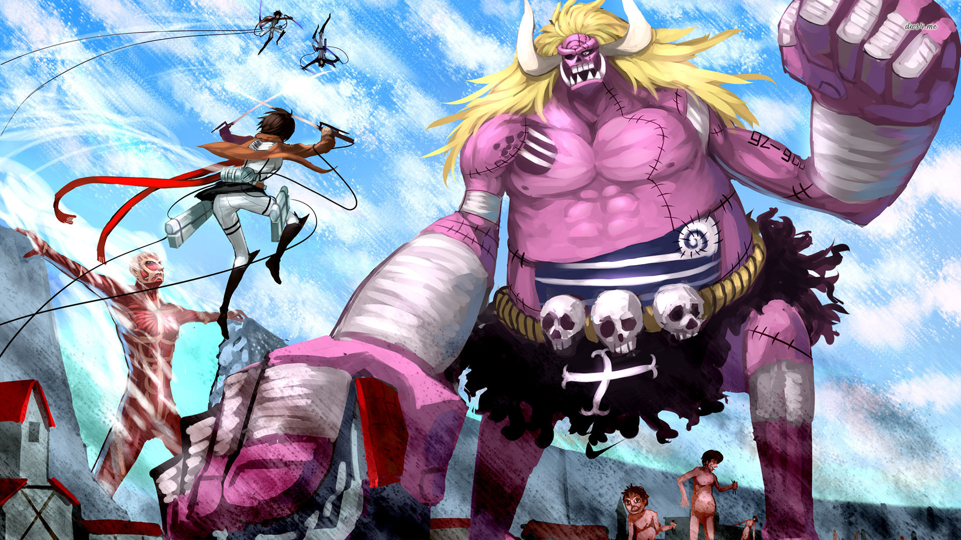 Shingeki No Kyojin All Titans - HD Wallpaper 