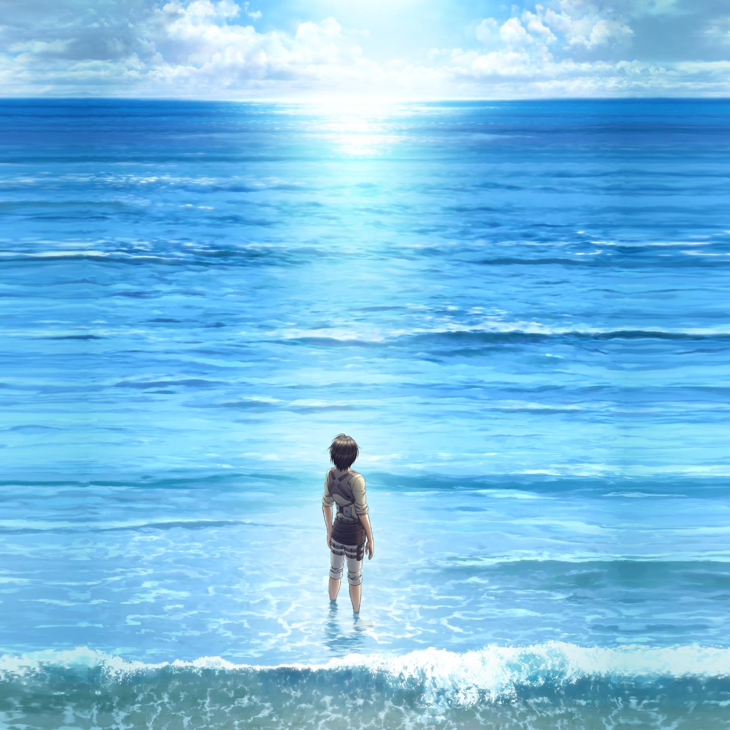 Eren At The Sea - HD Wallpaper 