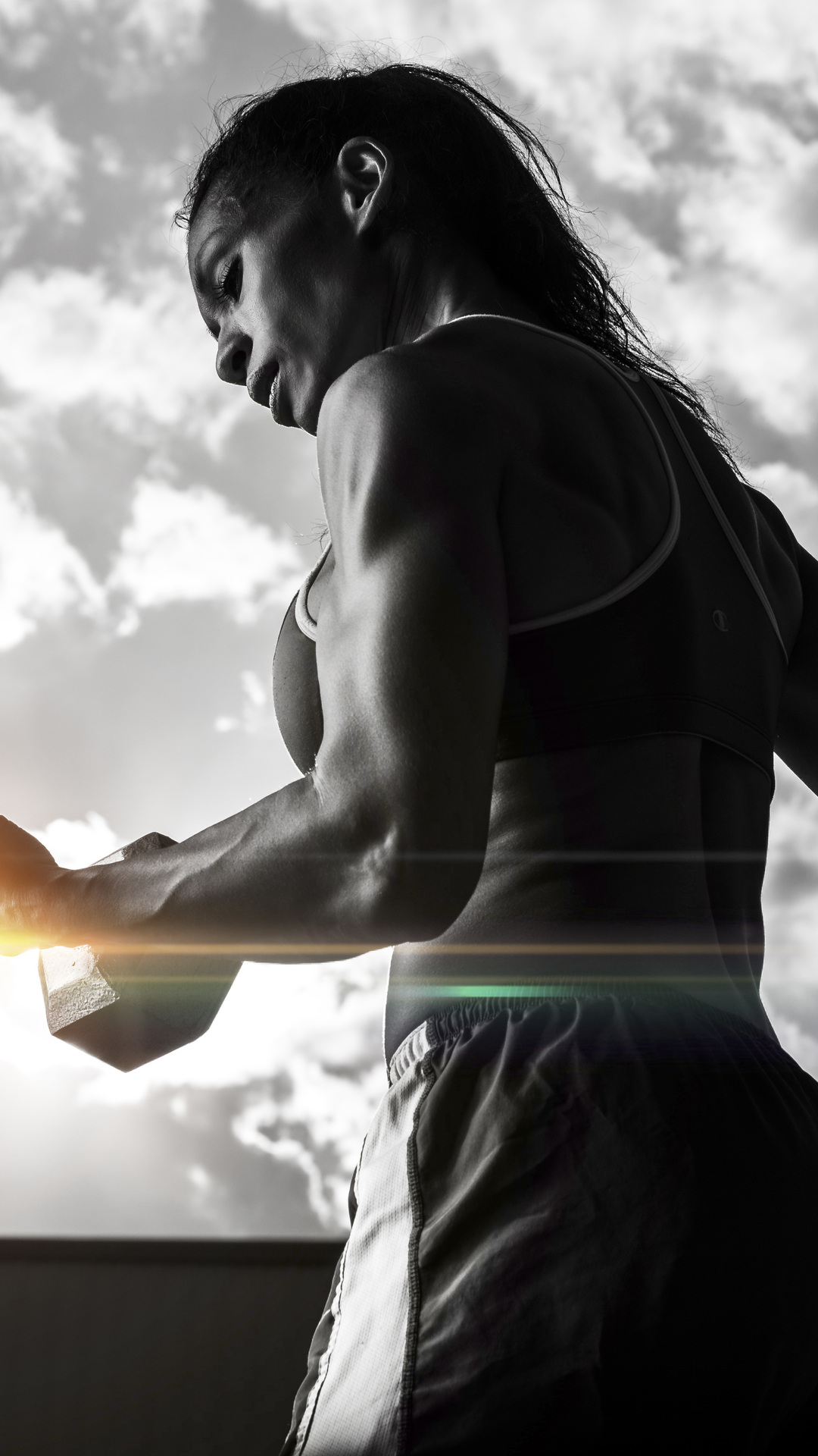 Weights, Sun, Women, Fitness Photo - Sports Wallpapers Mobile 4k - HD Wallpaper 