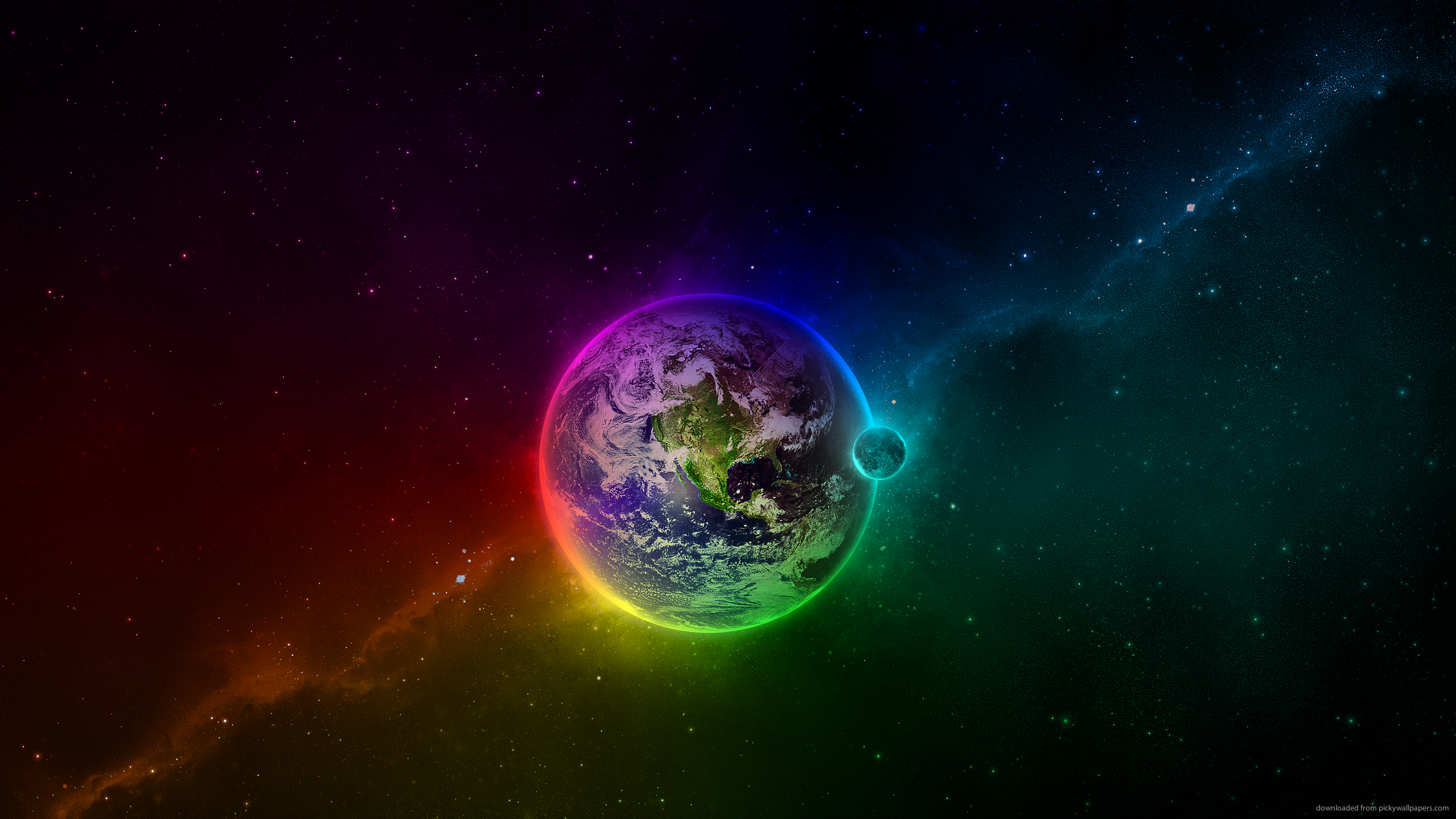 Rainbow Galaxy Wallpaper 2560x1440 Wallpaper Teahub Io