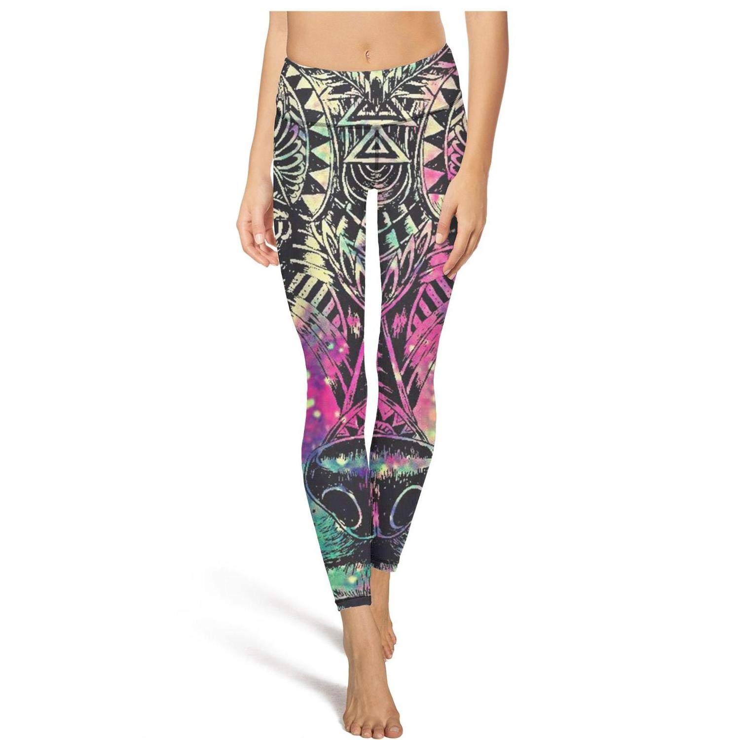Women S Yoga Pants Rainbow Colorful She Wolf Galaxy - Trousers - HD Wallpaper 