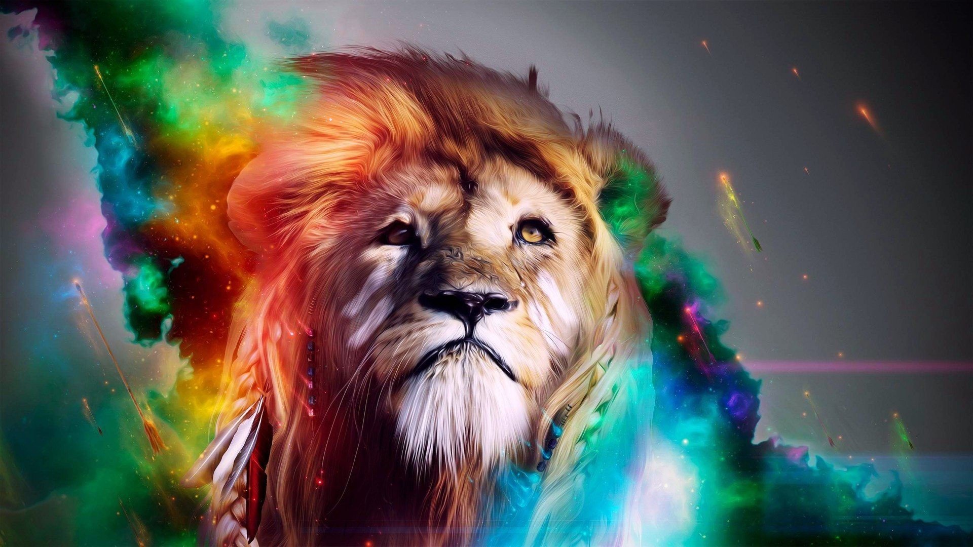 Lion Art Wallpaper - Abstract Lion - HD Wallpaper 