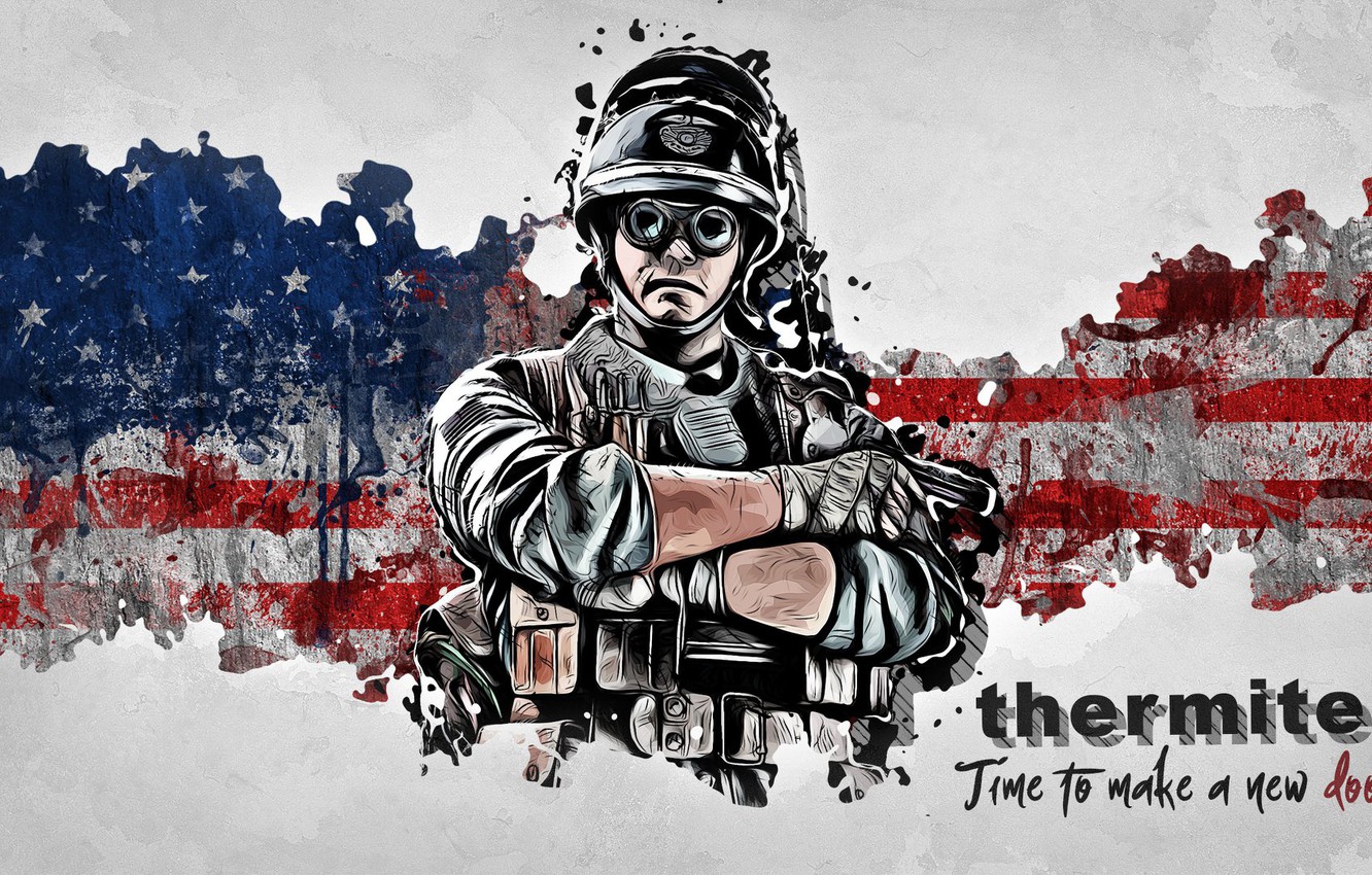 Photo Wallpaper Ubisoft, Tom Clancy S Rainbow Six Siege, - Rainbow Six Siege Thermite Background - HD Wallpaper 