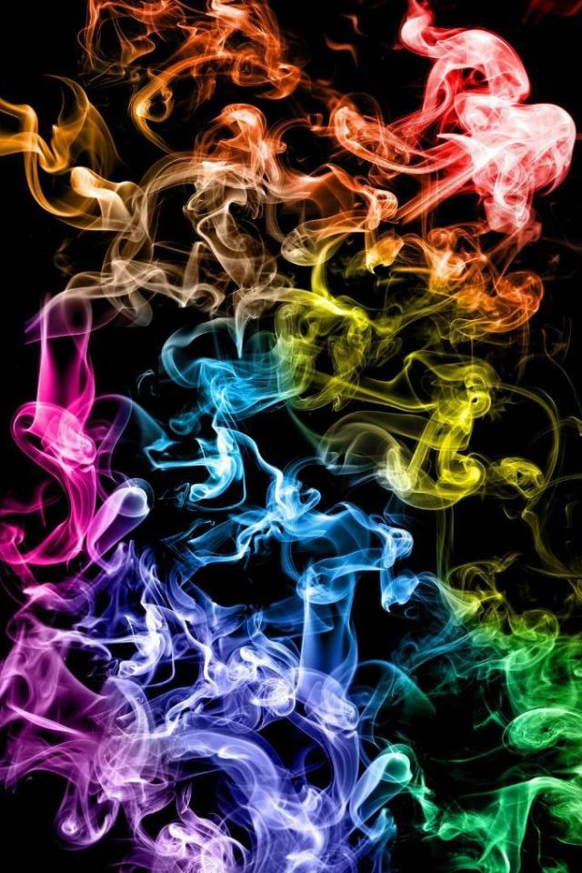 Rainbow Smoke Background Iphone - 640x960 Wallpaper 