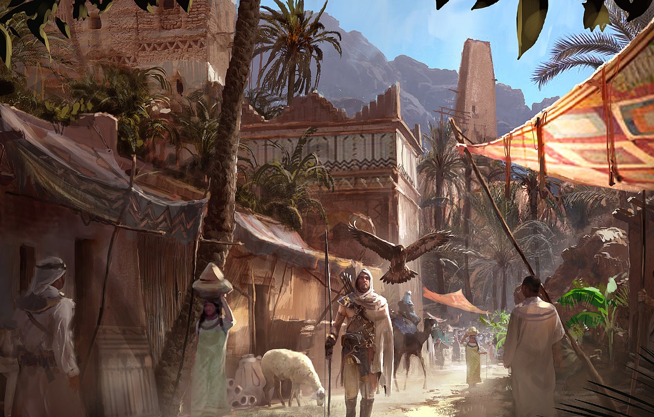 Photo Wallpaper Egypt, Ubisoft, Game, Assassin S Creed - Assassins Creed Origins Concept Art - HD Wallpaper 