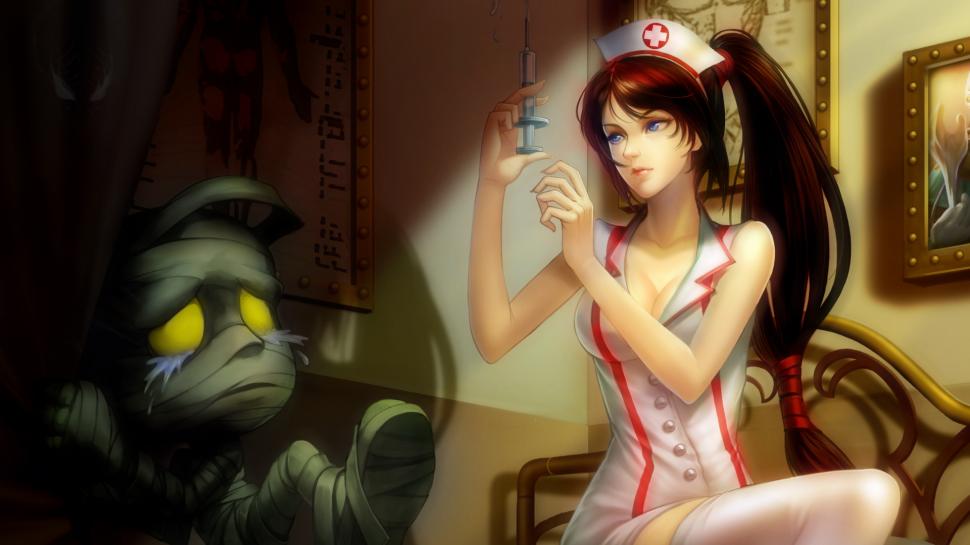 Akali Shot Nurse League Of Legends Wallpaper,lol Hd - Nurse Akali - HD Wallpaper 