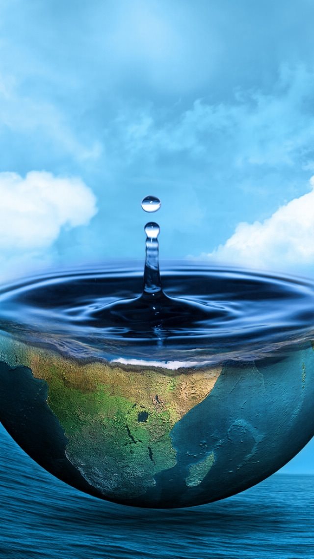 Half Earth Precious Water Source Ocean Skyscape Iphone - Water A Precious Source - HD Wallpaper 