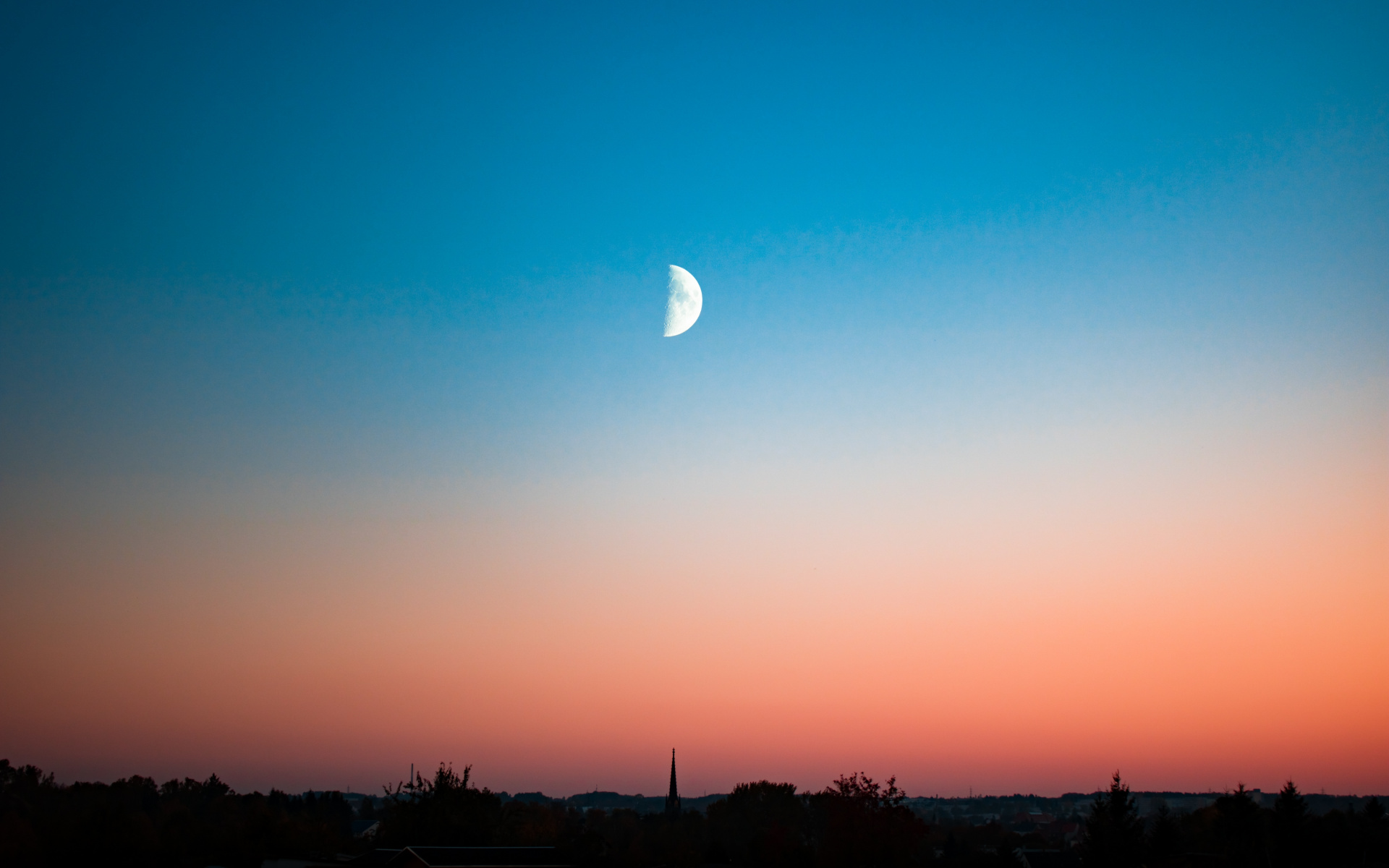 Half Moon Sunset - HD Wallpaper 