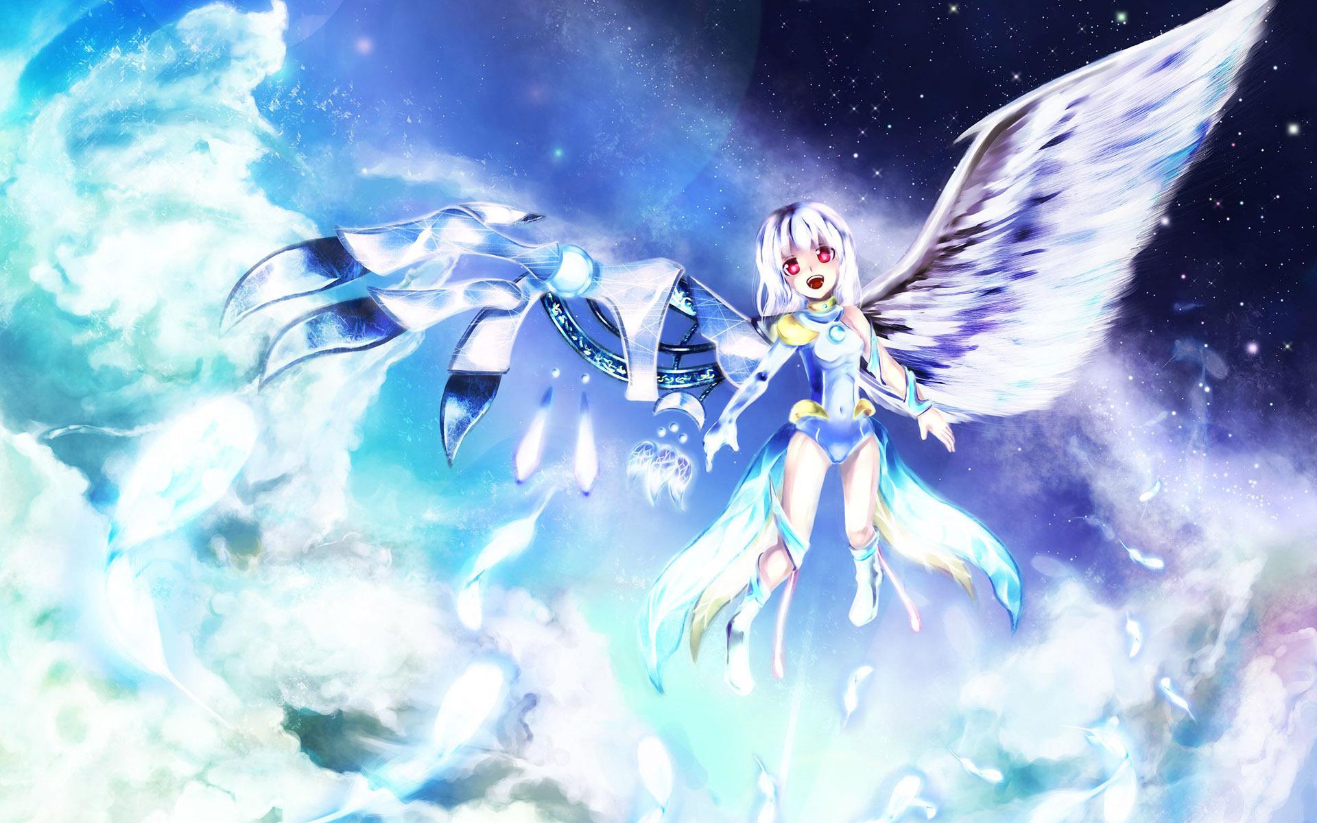 Half Demon Half Angel Anime Girl - HD Wallpaper 