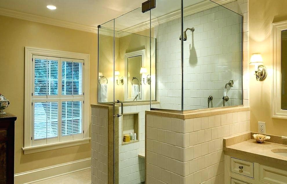 Shower Design With Glass Pony Wall - HD Wallpaper 