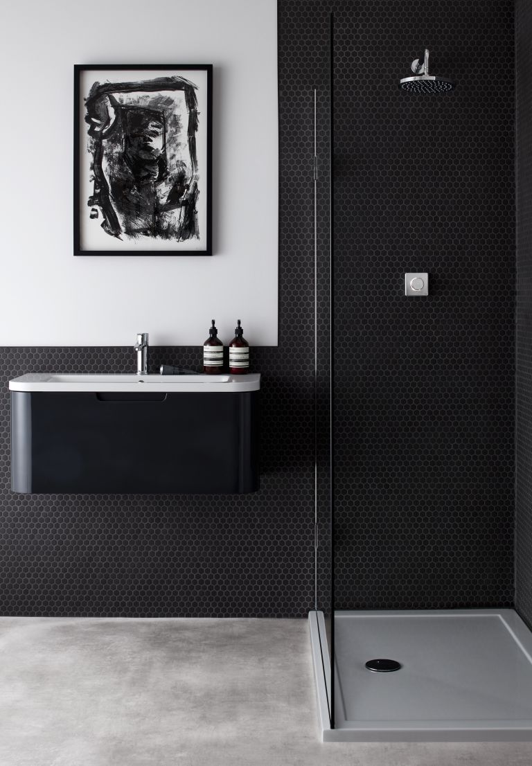 Black Bathroom - HD Wallpaper 