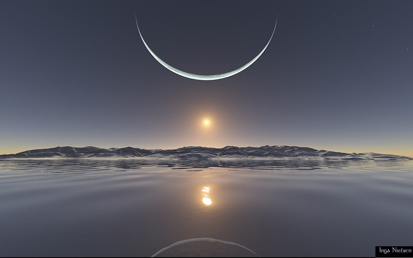 Sun And Moon Desktop Wallpaper - 1440x900 Wallpaper 