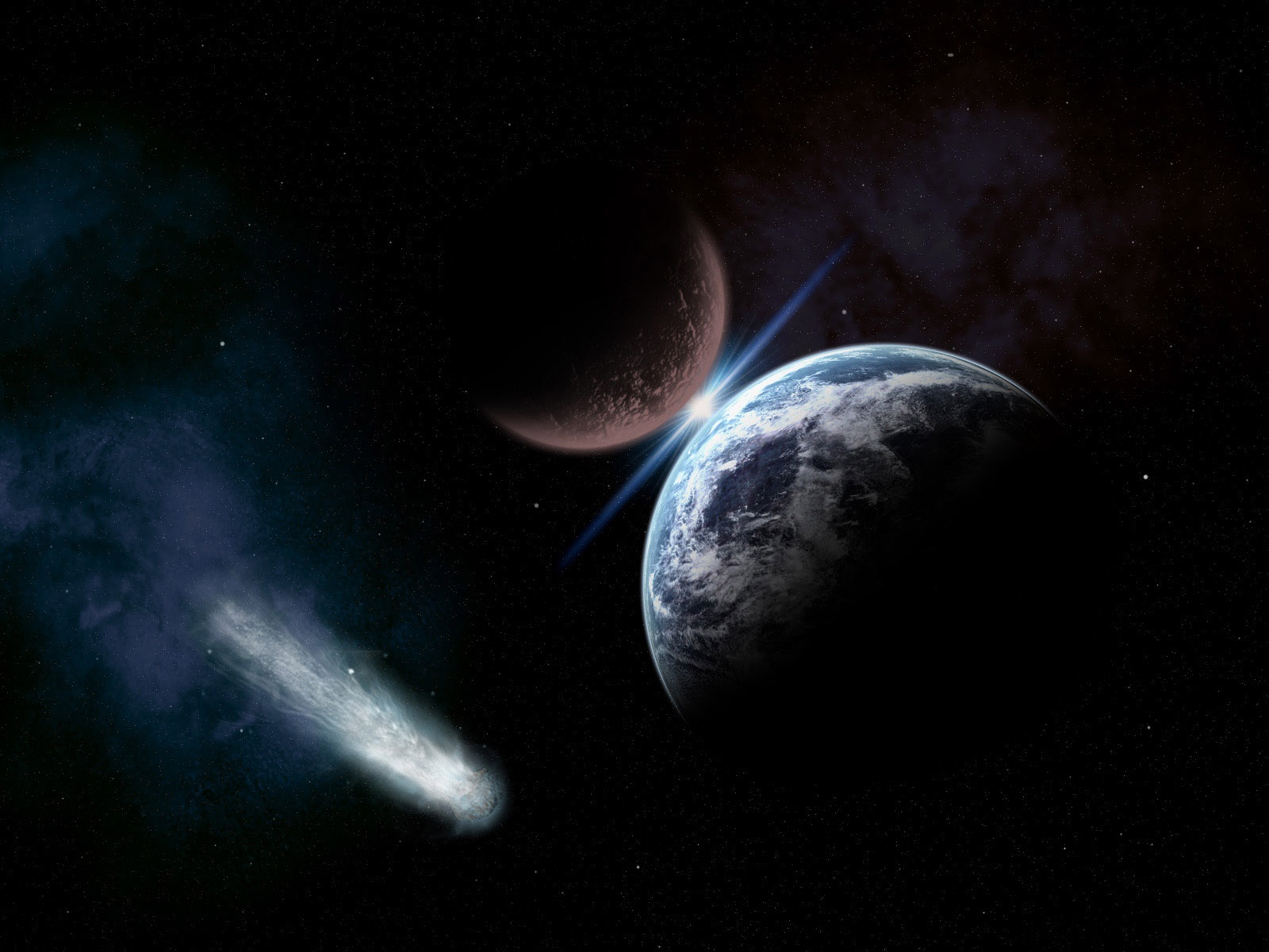 Moon And Earth Wallpaper For Desktop Free Download - HD Wallpaper 