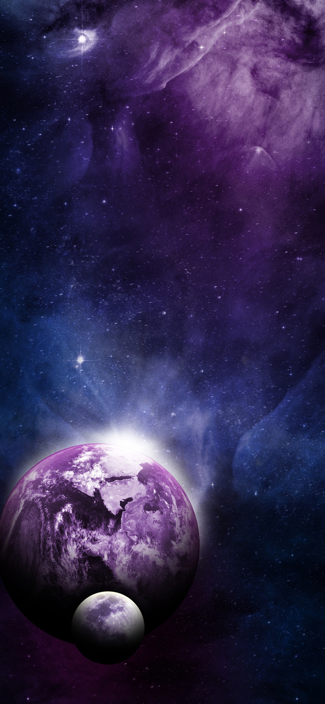 Earth And Moon Wallpaper - HD Wallpaper 
