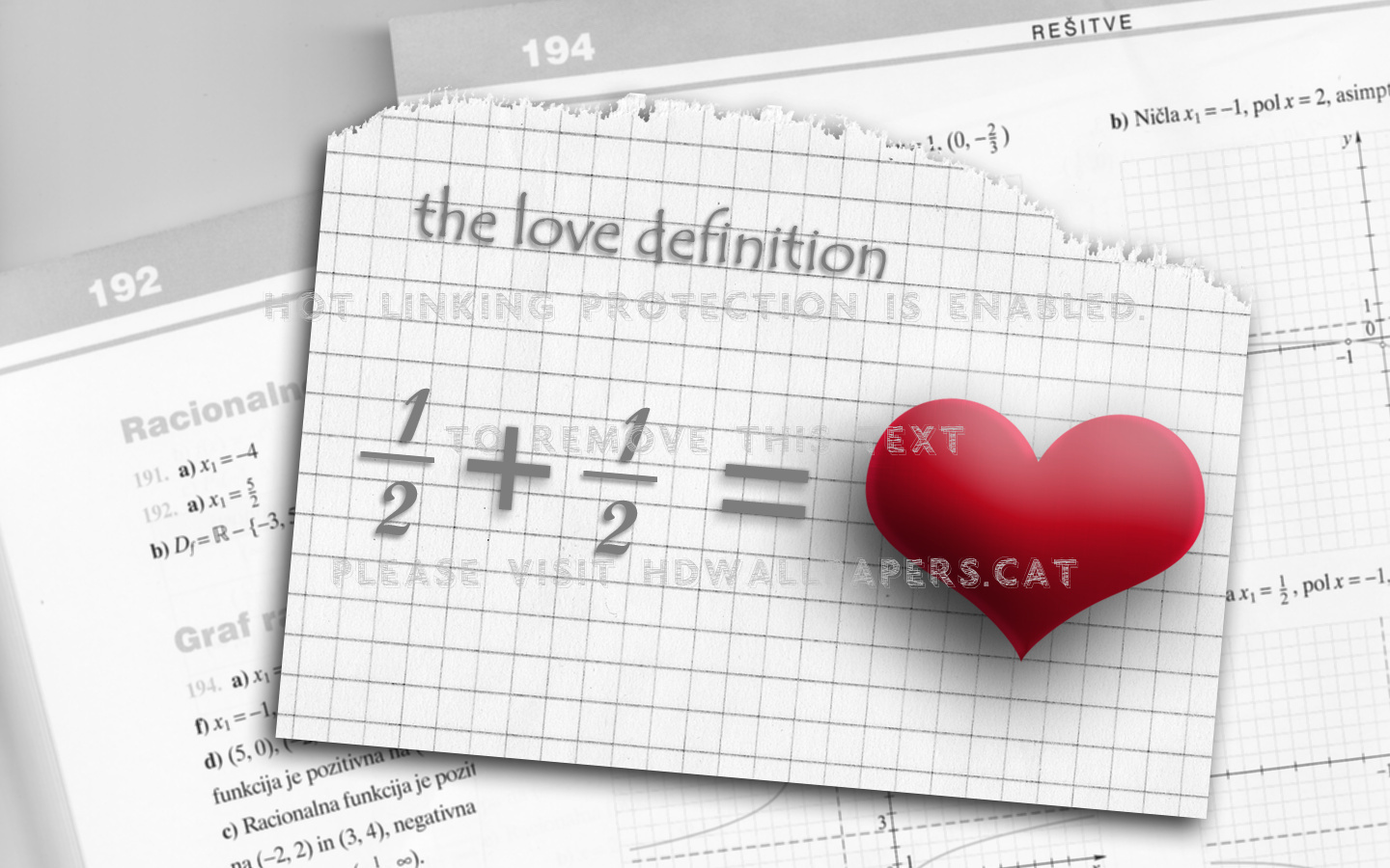 Definition Of Love Half Equals Plus Heart - 1440x900 Wallpaper 