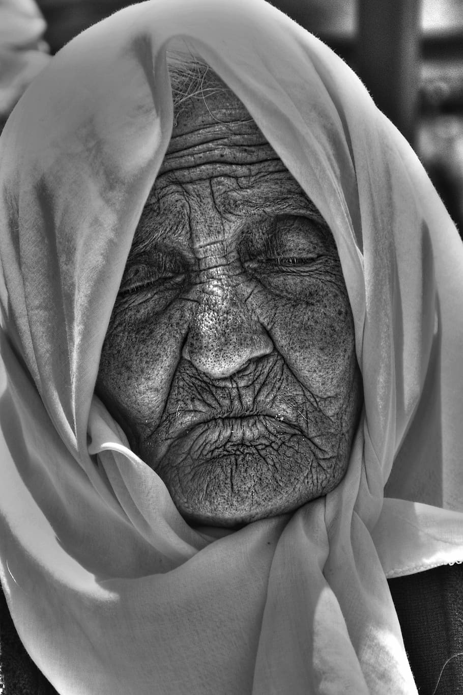 Old, Fold, Live, Black White, Portrait, Face, Wrinkled, - Wajah Kakek Tua Kriput - HD Wallpaper 