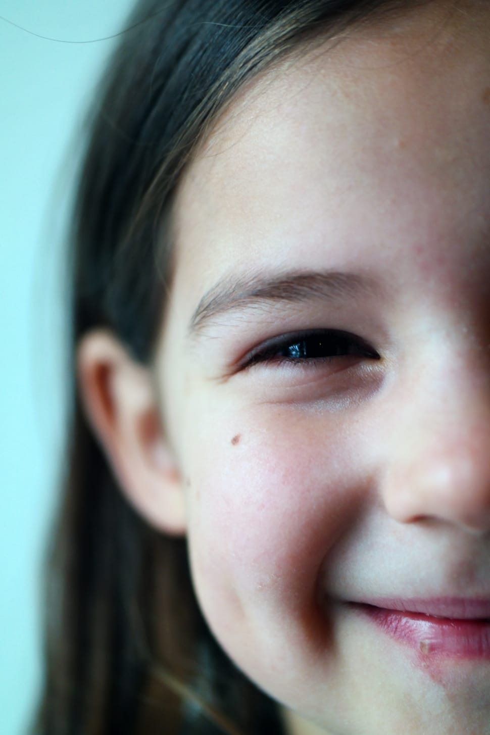 Girl Half Face Smiling Preview Half Face Girl 970x1455 Wallpaper Teahub Io