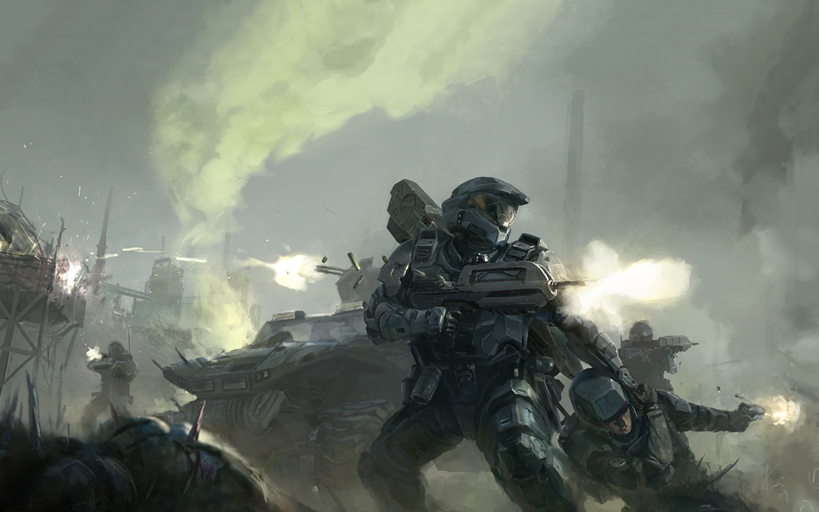Halo Spartans Concept Art - HD Wallpaper 