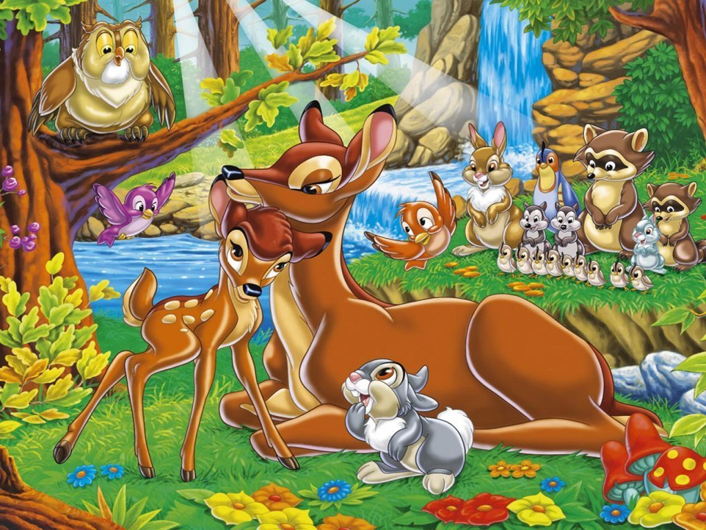 Bambi Wallpaper Classic Disney 7089822 1024 - Disney Bambi Valentines - HD Wallpaper 