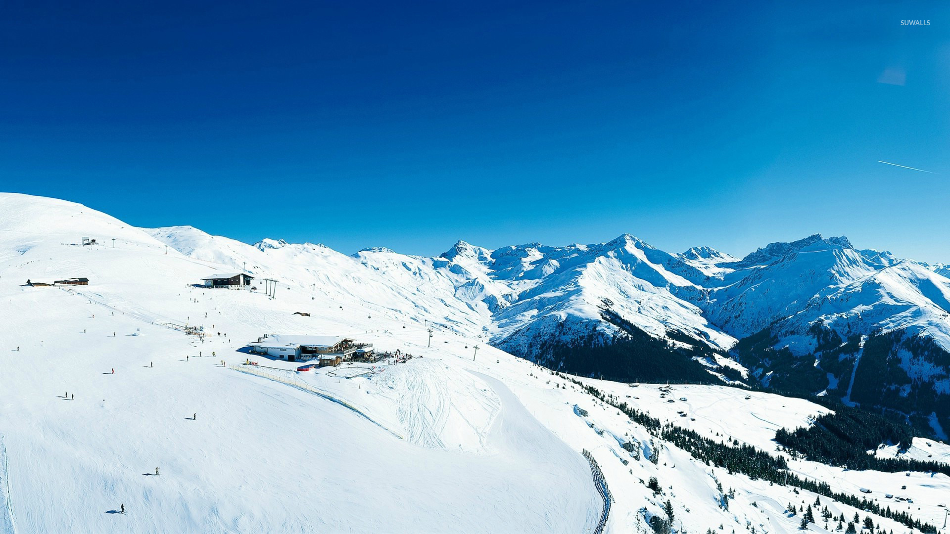 White Mountains Winter Background - HD Wallpaper 