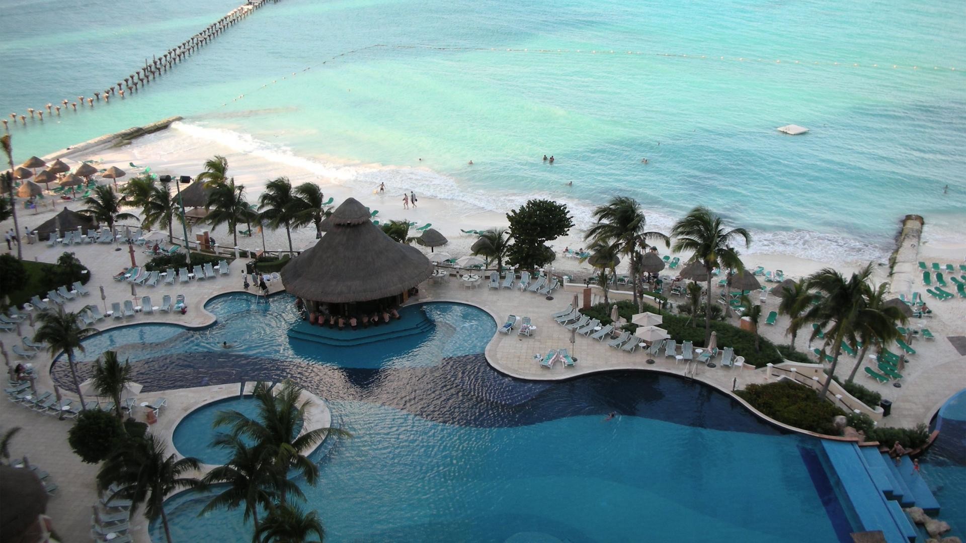 Cancun Mexico Beach Resort Hd Wallpaper Hd Pic 
 Data - Miami Florida Beach Resort - HD Wallpaper 