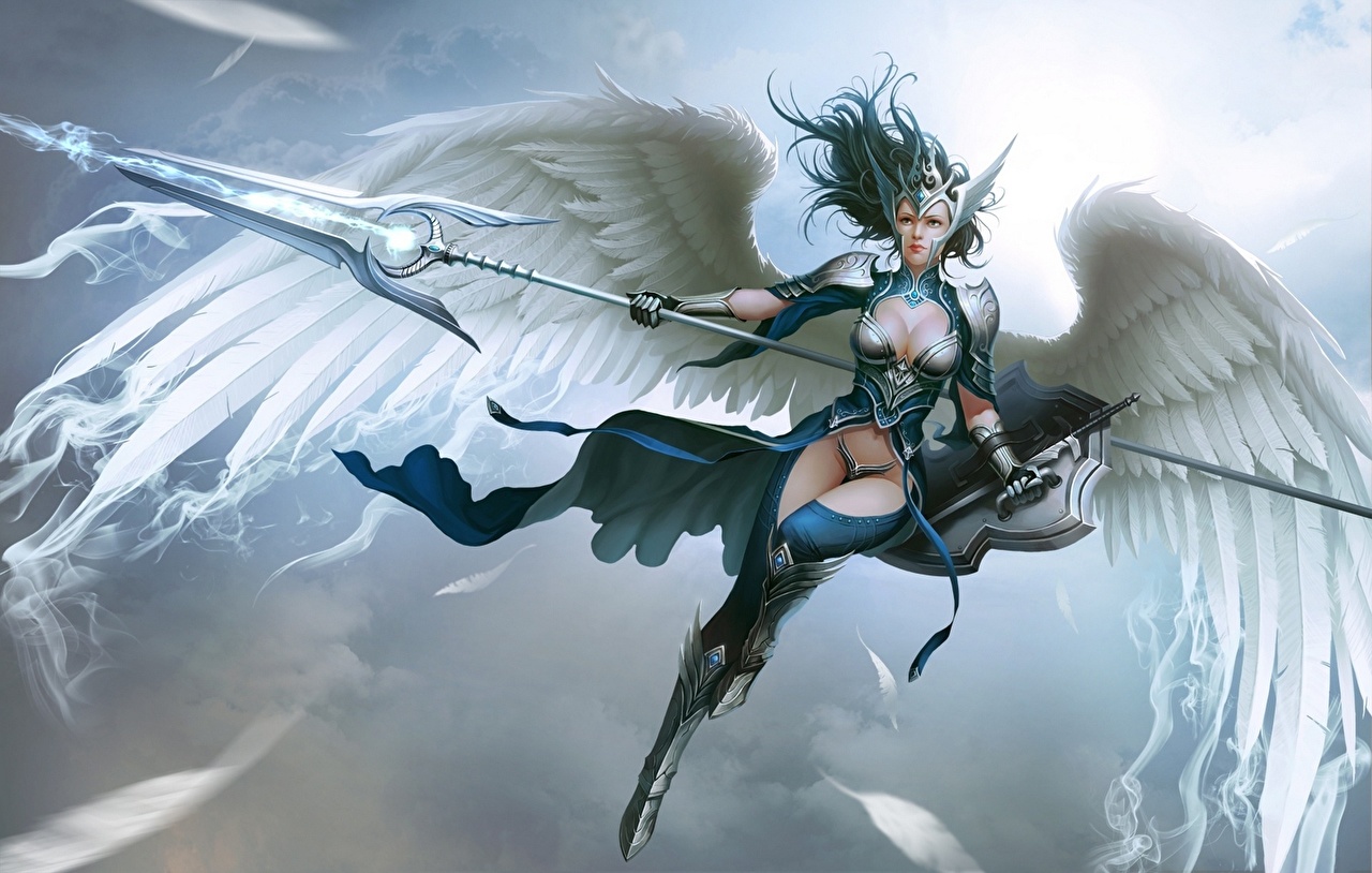 Fantasy Female Warrior Angel - HD Wallpaper 