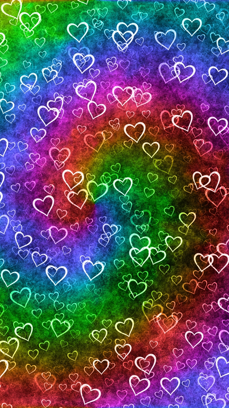 Wallpaper Hearts, Heart, Patterns, Rainbow, Texture - 1080p Holi Background Hd - HD Wallpaper 