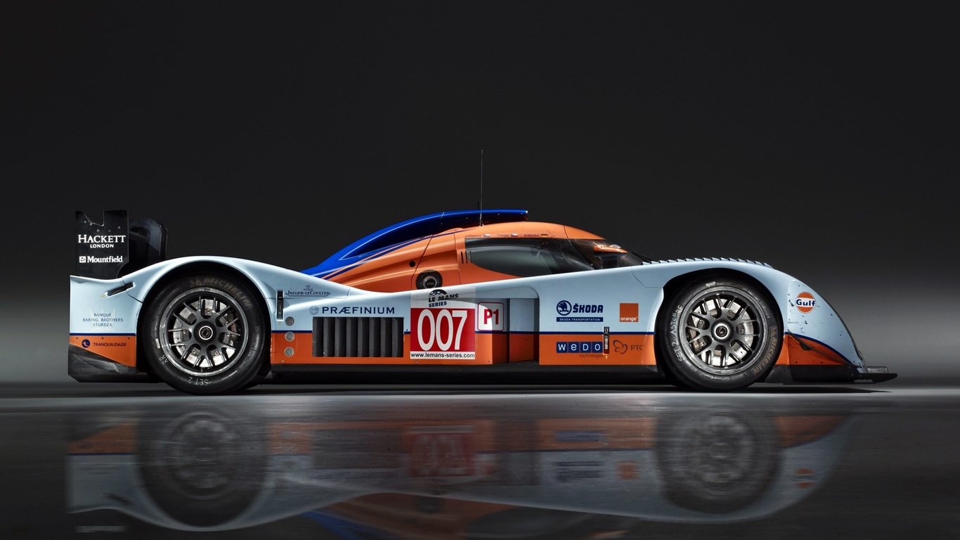 Wallpaper Aston Martin, Lmp1, 2009, White, Orange, - Aston Martin Lmp1 Back - HD Wallpaper 