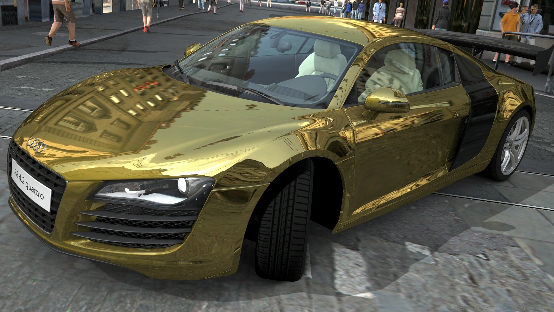 Gran Turismo Car Vehicle Transportation System Road - Audi R8 Wallpaper Gold - HD Wallpaper 