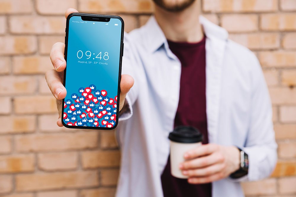 Iphone X Person Mockup - HD Wallpaper 