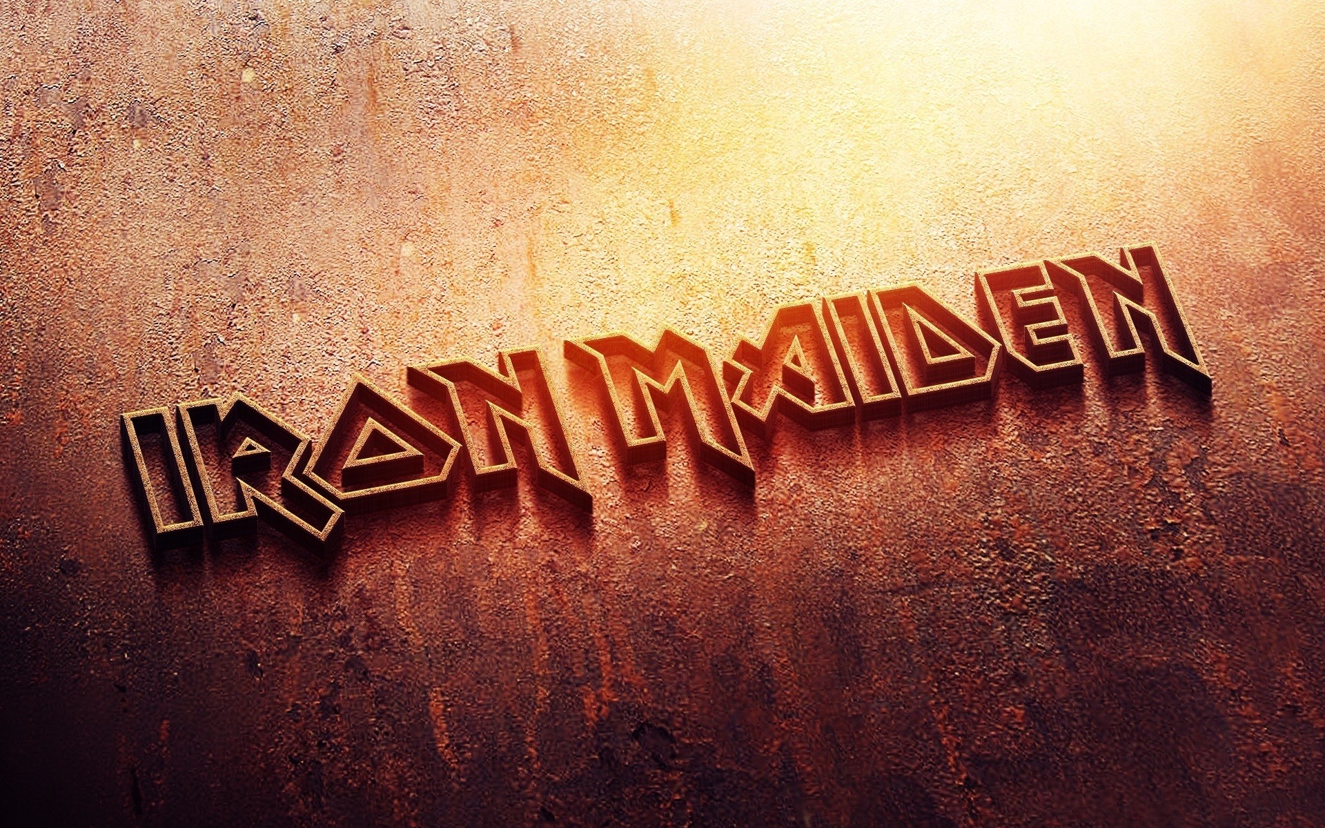 Bands Retro Dirty Old Rusty Dark Steel Iron Maiden - Iron Maiden Logo Hd - HD Wallpaper 