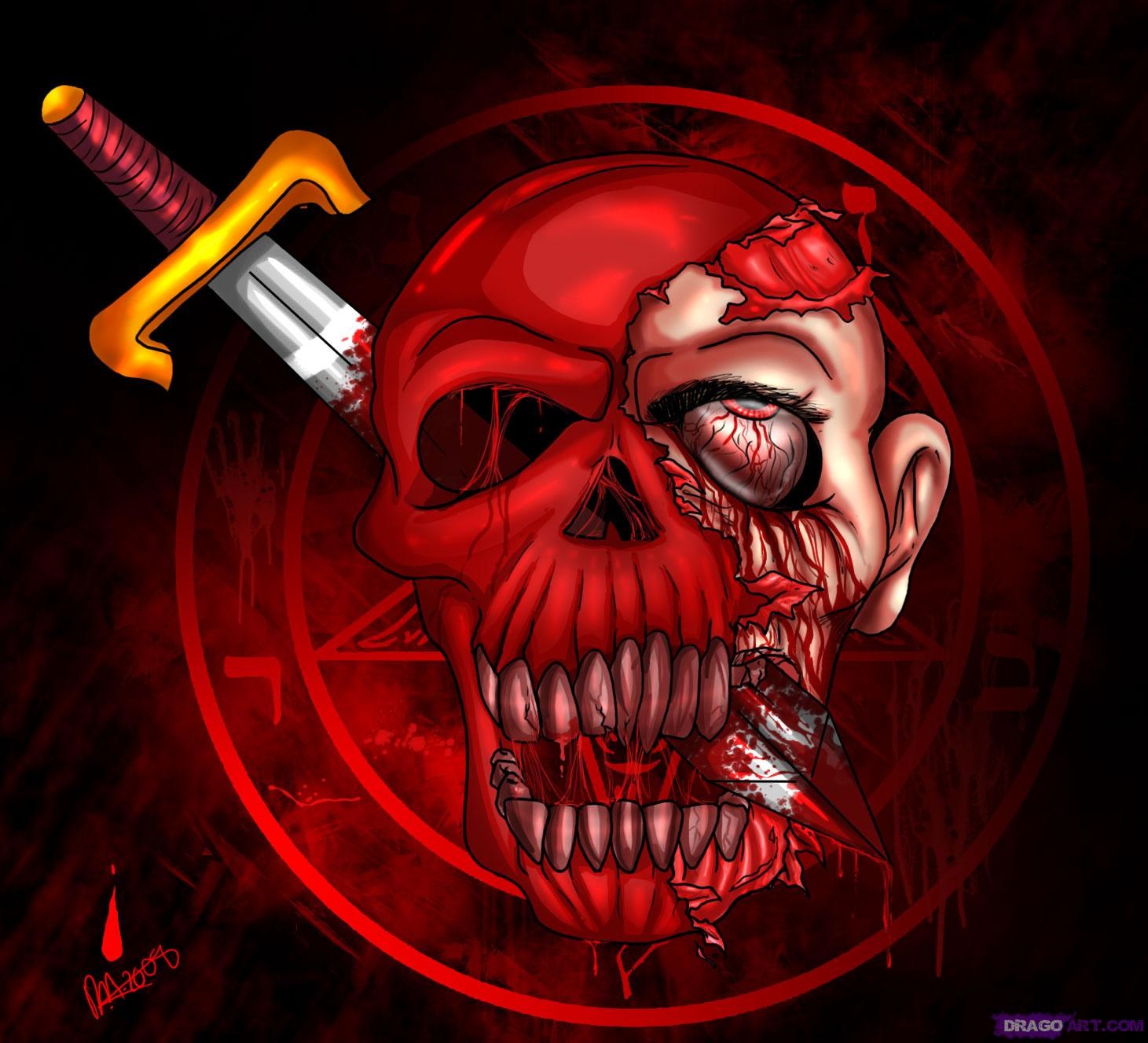 Wallpapers De Caveiras - Bloody Skulls - HD Wallpaper 