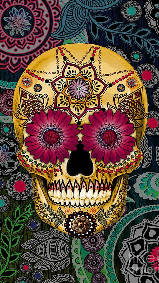 Imagenes Para Whatsapp Mexicanas - Beautiful Sugar Skull Art - HD Wallpaper 