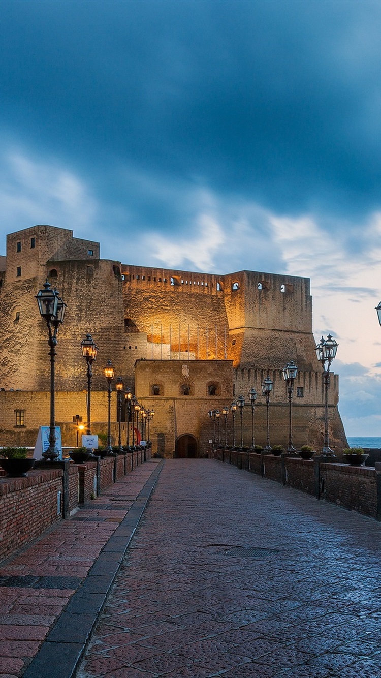 Iphone Wallpaper Napoli, Italy, Buildings, Bridge, - Castel Dell'ovo - HD Wallpaper 