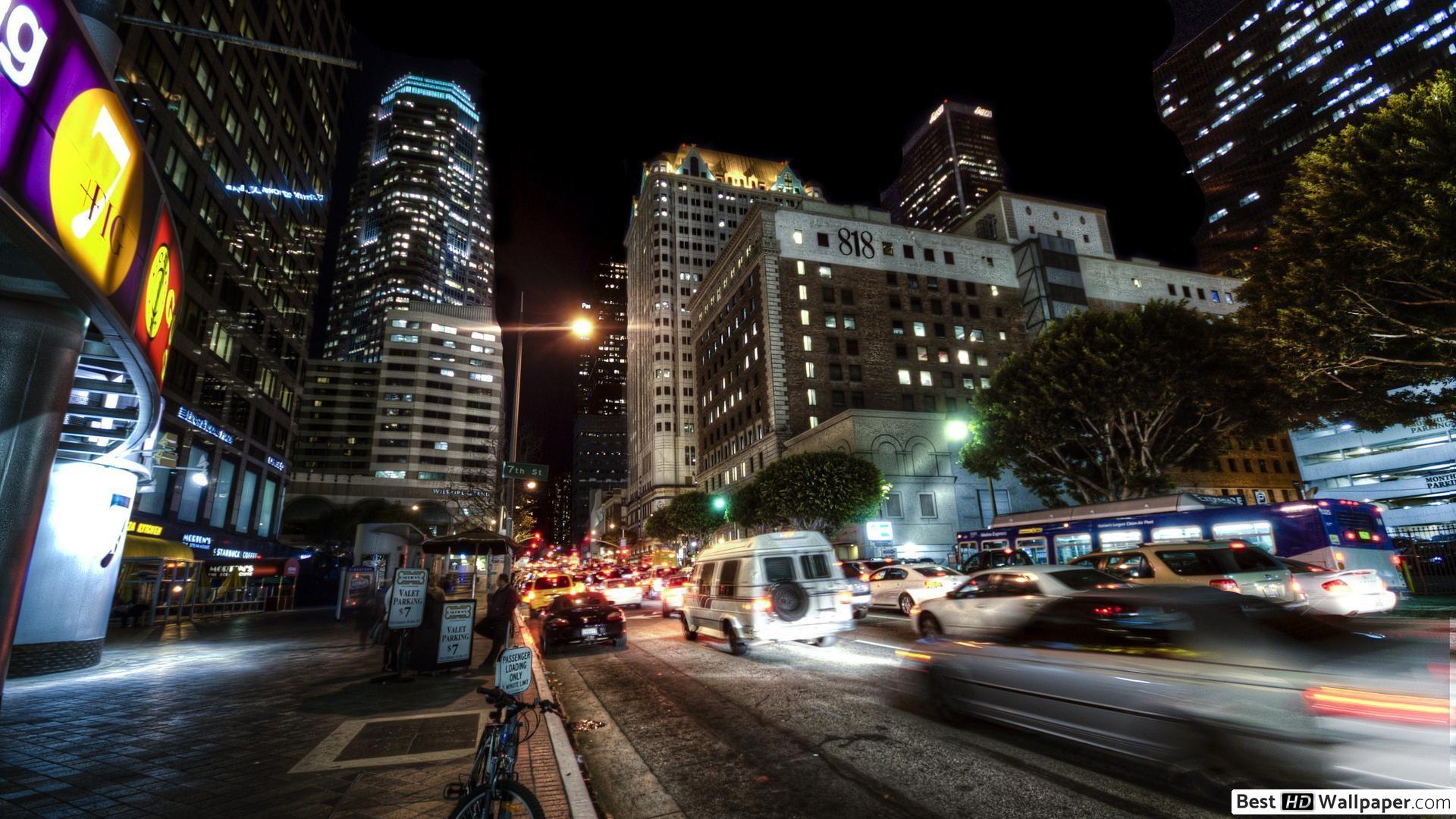 Angeles City Streets At Night - HD Wallpaper 