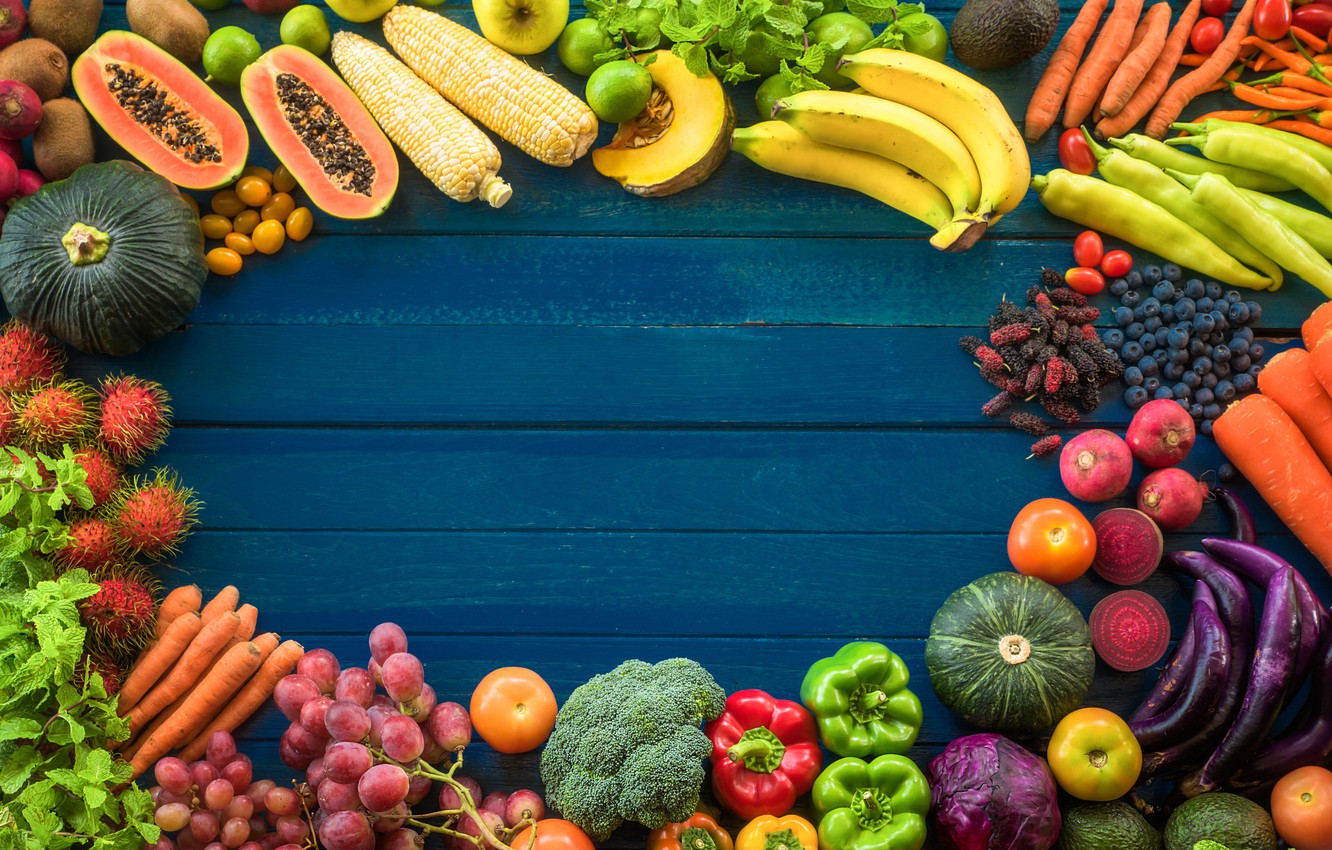 Photo Wallpaper Background, Fruit, Vegetables, Cuts - HD Wallpaper 