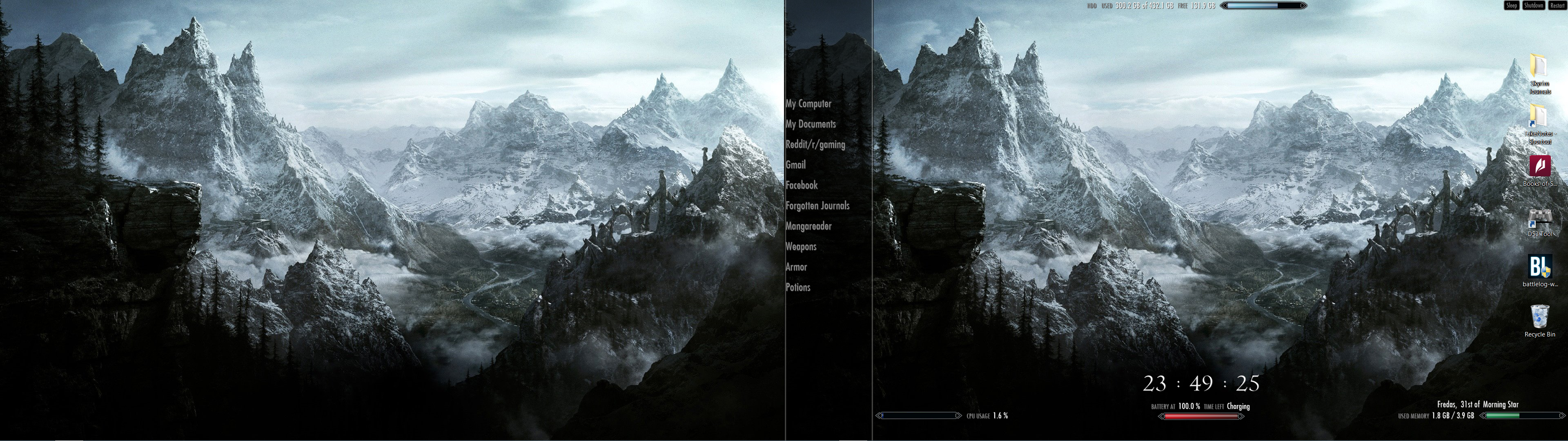 Rainmeter Skyrim Wallpaper - High Resolution Skyrim Background - HD Wallpaper 
