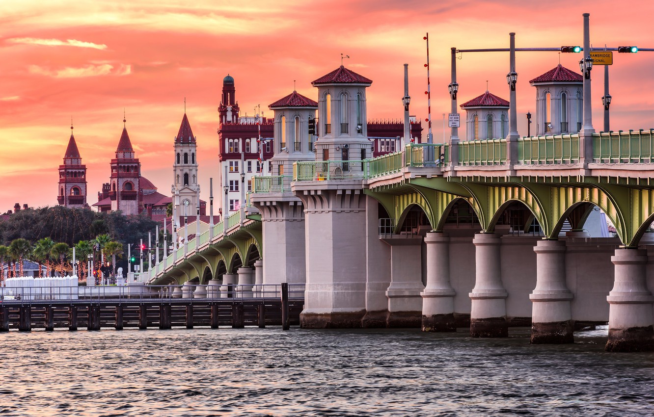 Photo Wallpaper Bridge, Fl, Florida, St - St Augustine Florida - HD Wallpaper 